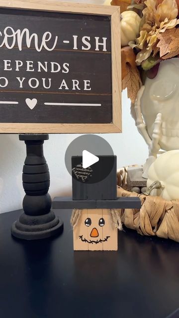 Rachael Clark on Instagram: "DIY reversible Scarecrow/Snowman using @dollartree jenga blocks! 
.
.
.
#diy #diyfallcrafts #fallcrafts #dollartreediy #dollartreediys" Jenga Block Scarecrow, Dollar Store Jenga Block Crafts, Jenga Blocks Diy, Jenga Block Crafts, Scarecrow Ideas, Dollar Store Christmas Crafts, Jenga Blocks, Diy Blocks, Dollar Store Christmas