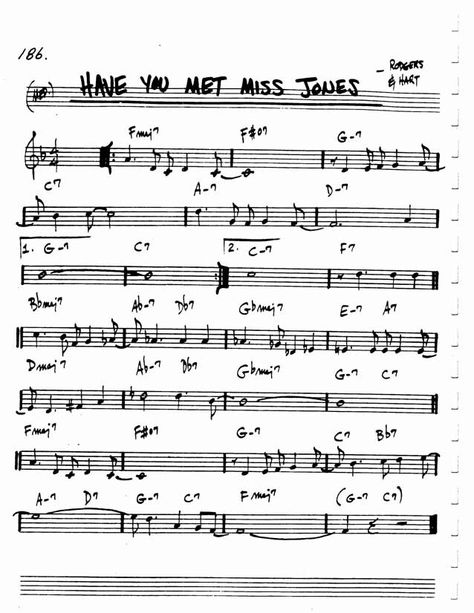 Have You Met Miss Jones Miss Jones, Jazz Standard, Jazz Guitar, Sheet Music, Guitar, Music