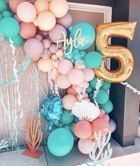 Oneder The Sea 1st Birthday Photoshoot, Disco Mermaid Party, Backyard Mermaid Birthday Party, Under The Sea Birthday Party Girl, Mermaid 3rd Birthday Party, Mermaid 5th Birthday Party, Mermaid First Birthday Party, Sea Birthday Party Decorations, Octonauts Birthday Party