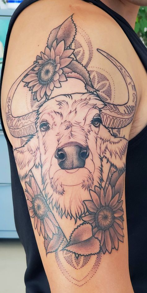 Bison Tattoo Ideas For Women, Buffalo Tattoo Feminine, Water Buffalo Tattoo, Buffalo Tattoo Ideas, Buffalo Skull Tattoo, Buffalo Tattoos, Cherokee Tattoos, Ox Tattoo, Cow Skull Tattoos