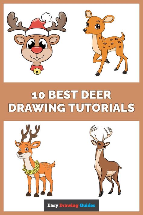 10 Best Deer Drawing Tutorials. Learn how to draw Deer topics with these step by step drawing tutorials. See all drawing tutorials on https://easydrawingguides.com/easy-deer-drawing-ideas-for-kids/ Deer Drawing Easy Step By Step, How To Draw A Deer, Easy Deer Drawing, How To Draw Deer, Deer Drawing Easy, Draw Deer, Drawing Ideas For Kids, Cartoon Reindeer, Deer Species