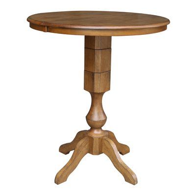 Ophelia & Co. Clyde Pub Table Color: Traditional Dining Room Table, Butterfly Leaf Table, Round Pedestal Dining, Round Pedestal Dining Table, Chairs For Small Spaces, Tables Kitchen, Bar Tables, Pub Table Sets, Table For Small Space