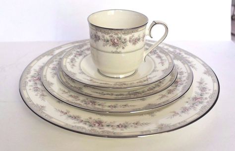 Noritake Shenandoah, Fine China Dinnerware, Dinner Salads, China Patterns, Place Setting, China Dinnerware, Salad Plates, B & B, Place Settings