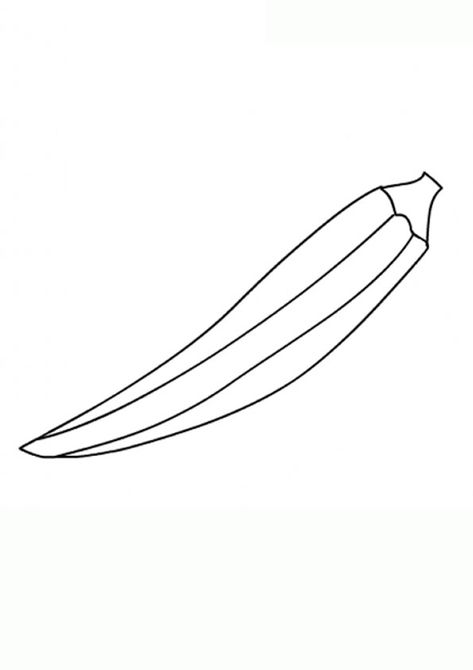 Lady Fingers Coloring Pages for Kids. Free Lady Fingers Coloring Pages For kids download and print. Lady Finger Drawing For Kids, Ladies Finger Drawing, Lady Finger Vegetable, Vegetable Costumes, Nursery Worksheets, How To Draw Fingers, Vegetable Coloring Pages, Vegetable Drawing, Guava Fruit