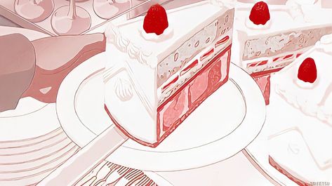 Cake Wallpaper, Anime Cake, Pink Anime, Story Aesthetic, Foodie Art, Ghibli Artwork, Aesthetic Shop, Cute Food Art, Anime Food