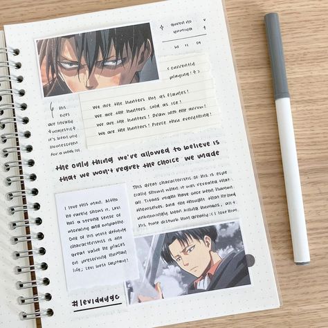 ˗ˏˋ love yourself ˎˊ˗ on Instagram: “#levidaygc happy belated levi day !! - this is a group collab hosted by @journalwmarcy to celebrate levi heicho’s birthday! thank you so…” Levi Journal, Music Journal, Anime Journal, Anime Book, Funny Arabic Quotes, Bullet Journal Doodles, Journal Doodles, Anime Drawings Tutorials, Birthday Thank You