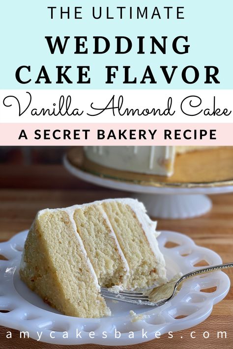 The Best Wedding Cake Recipe, Wedding Cake Flavor Recipe, Best White Almond Wedding Cake Recipe, Wedding Cake Flavored Cake, Best White Almond Cake Recipe, Vintage Style Cake Decoration, Wedding Cake Flavor Cake Recipe, Wedding Flavor Cakes, Brides Cake Recipe