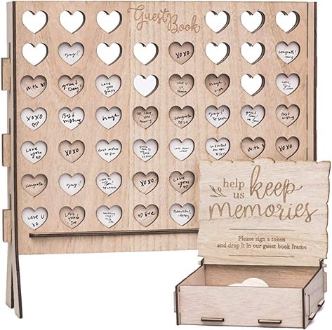 Wedding Drop Box Guest Book, Wedding Drop Box, Drop Box Guest Book, Heart Wedding Favors, Book Event, Wooden Wedding Guest Book, 4 In A Row, Wooden Guest Book, Wedding Guest Book Unique