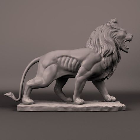 Maya Sculpture, Lion Side View, Lion Anatomy, Animals Tiger, Anatomy Sculpture, Stone Lion, Lion Images, Big Cats Art, Animal Study