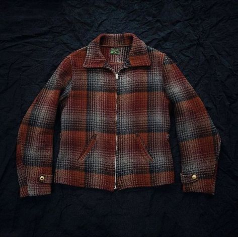 Joe on Instagram: "Sept 1936 dated Black Bear Brand half belt inverted pleat plaid wool jacket. Super unique piece in a really cool weave with unhit Talon grommet zipper. #vintagefashion #menswear #fashion #workwear #inspiration #jacket #denim #boots #jeans #heritage #style #vintage #archive #adventure #lifestyle #tailor #suit #wool #rugged #instastyle #americana" Workwear Inspiration, Fashion Workwear, Wool Jacket Men, Bear Brand, Boots Jeans, Adventure Lifestyle, Denim Boots, Clothing Outfits, Jacket Denim