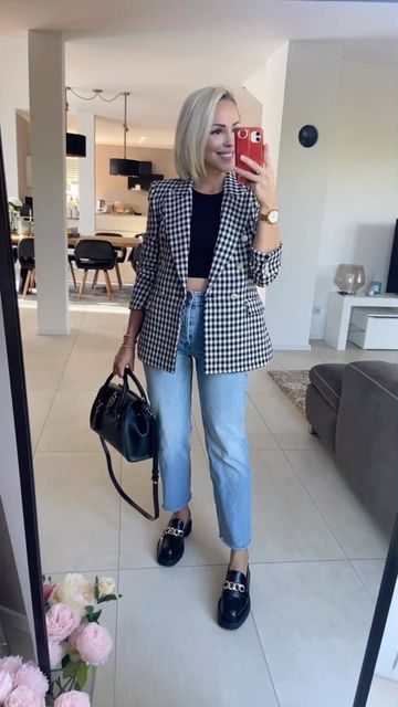 Dogtooth Blazer Outfit, Houndstooth Blazer Outfit, Smart Clothes, Blazer Outfit, Smart Outfit, Houndstooth Blazer, Blazer Outfits, Autumn Outfit, Fabulous Fashion