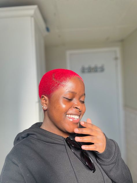 Short hair, 4c hair, red hair, black women Haircut On Black Women, Short Red Haircut, Red Short Hair Black Women, Short Hair 4c, Red Hair Black Women, Red Haircut, Red Short Hair, Brush Cut, Hair Black Women