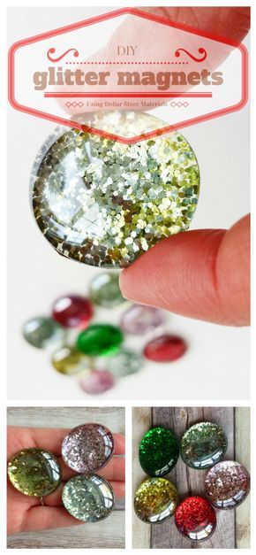 How to Make Glitter Magnets Using Dollar Store Supplies | An Easy and Inexpensive Craft for Under $5 | Destination Decoration Glitter Magnets, Glitter Projects, How To Make Glitter, Diy Magnets, Room Decor Crafts, Home Decor Diy Crafts, Inexpensive Crafts, Diy Glitter, Magnet Crafts