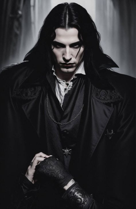 Vampire Priest, Mens Pictures, Goth Guy, God Clothing, Hair Guys, Male Vampire, Vampire Blood, Vampire Aesthetic, Shooting Ideas