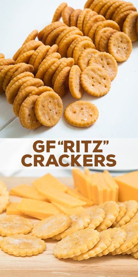 Light, buttery and salty, these gluten free crackers taste just like Nabisco Ritz—but they're gluten free! Gluten Free Ritz Crackers, Crackers Gluten Free, Tarte Vegan, Glutenfri Baking, Gluten Free Crackers, Ritz Crackers, Gluten Free Snacks, Gf Recipes, Free Snacks