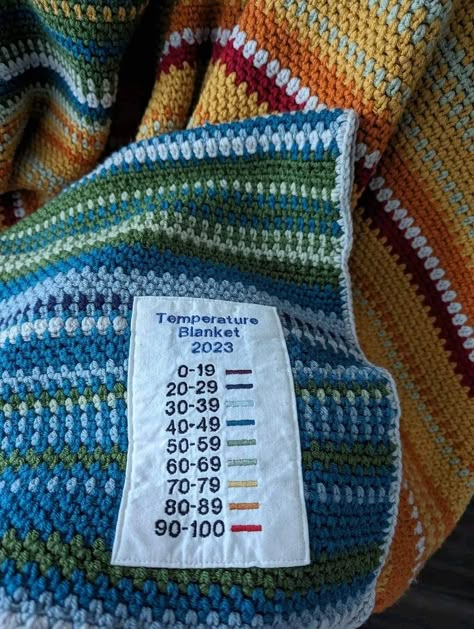 Thermal Blanket Crochet, Temperature Blanket Ideas Crochet, Year Crochet Blanket, Temp Blanket Crochet, Crochet Weather Blankets, Tempreture Blanket, Crochet Temperature Projects, Tempature Blanket Crochet, Crochet Temperature Blanket Ideas