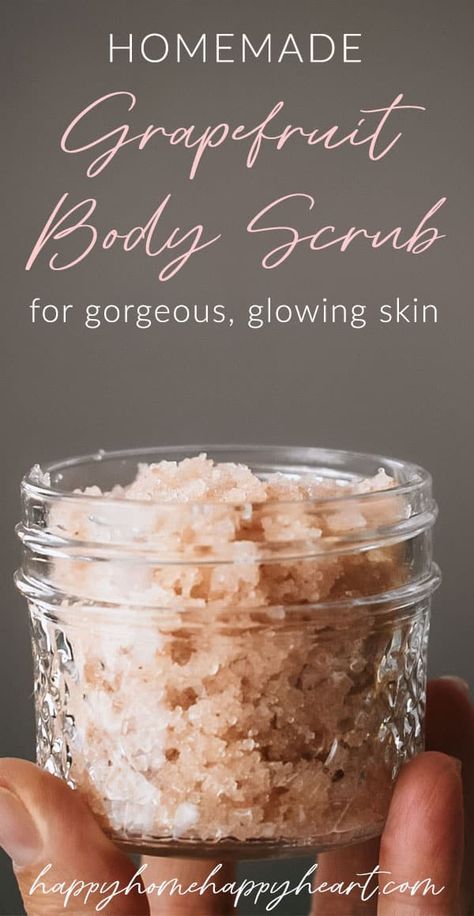 Get gorgeous, glowing skin with this homemade grapefruit body scrub. You probably already have everything you need in your kitchen pantry and it takes less than 5 minutes to make. This DIY body scrub will leave your skin so soft! This DIY exfoliating body scrub is the best! #Exfoliator #BodyScrub #DIYSkincare #Grapefruit Epsom Salt Body Scrub Diy, Scrub Diy Exfoliating, Citrus Body Scrub, Exfoliating Scrub Diy, Lush Diy, Body Scrub Homemade Recipes, Holistic Spa, Candle Blends, Homemade Lotions