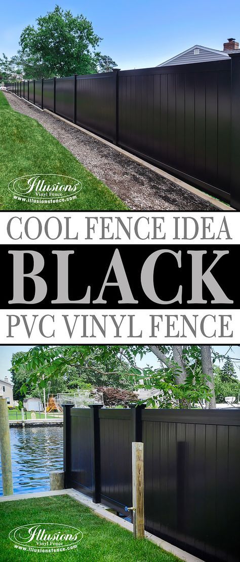 Black Vinyl Fence, Black Privacy Fence, Backyard Fence Ideas Privacy, Backyard Fence Ideas, Fencing Panels, Vinyl Fence Panels, Privacy Fencing, Vinyl Privacy Fence, Vinyl Fencing