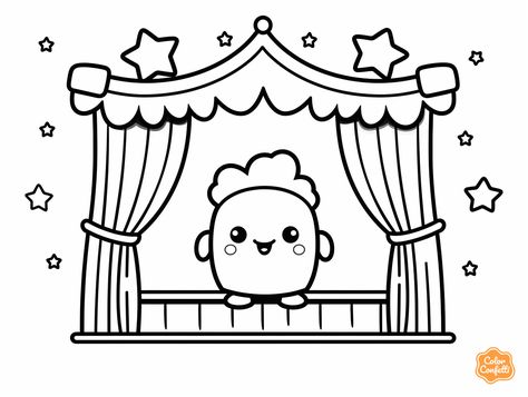 illustration of Bright theatre stage drawing Theatre Stage Drawing, Stage Drawing, Theatre Stage, Center Stage, Creative Kids, Free Kids, Coloring Sheets, Coloring Pages For Kids, Coloring Page