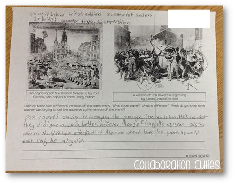 Use primary sources to compare point of view or use primary sources to analyze what the primary source shows versus what really happened in that event in history. (Example- the American Revolution- use informational articles for the American Revolution for background information before analyzing the primary source) Analysing Art, Causes Of The American Revolution, Taxation Without Representation, Classroom Cafe, High School History Classroom, Teaching Nonfiction, Teaching American History, Primary And Secondary Sources, Text Analysis