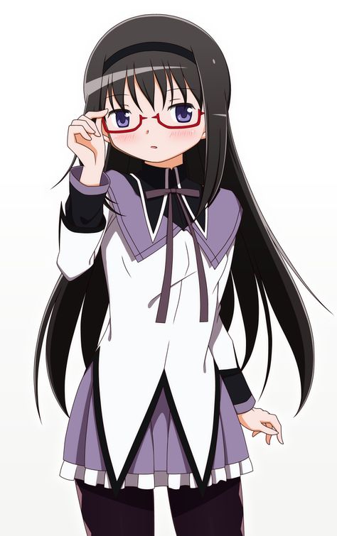 Homura Akemi Homura Glasses, Madoka Magica Homura, Homura Akemi, Mahō Shōjo, Puella Magi Madoka Magica, Manga Cosplay, Madoka Magica, Girls Characters, Cute Characters