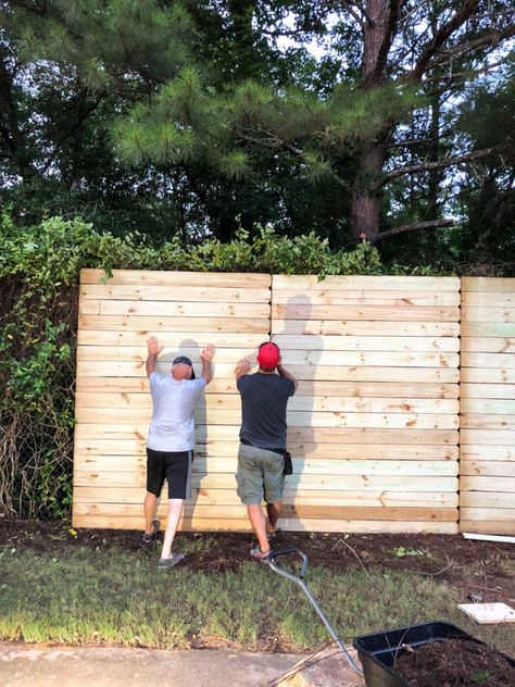 Privacy Fence On Chain Link, Privacy Fence Options, Wood Over Chain Link Fence, Wood On Chain Link Fence, Composite Fence Panels, Add Privacy To Chain Link Fence, Wood Fence Over Chain Link, Chainlink Fence Ideas, Chainlink Fence Makeover