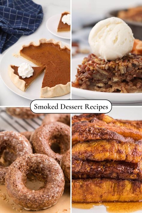 These smoked dessert recipes add a flavorful twist to many classic favorite. The smoky kick of these desserts is unexpected and delicious. via @2kitchendivas Smoked Cookie Recipes, Desserts On The Smoker, Smoker Dessert Recipes, Smoked Desserts, Creamy Pumpkin Pie Recipe, Pecan Pie Filling, Traditional Pumpkin, Classic Apple Pie, Pumpkin Pie Recipes