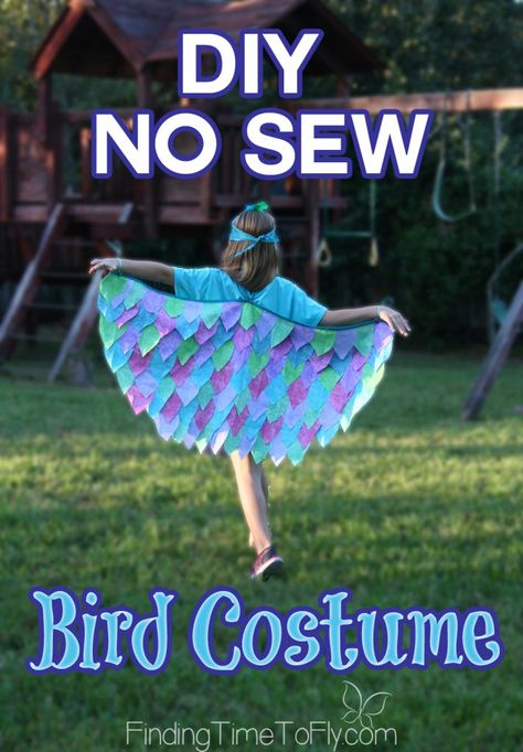 Blue Bird Costume, Bird Costume Kids, Bird Wings Costume, Secretary Bird, Parrot Costume, Bird Diy, Owl Costume, Diy Wings, Bird Costume