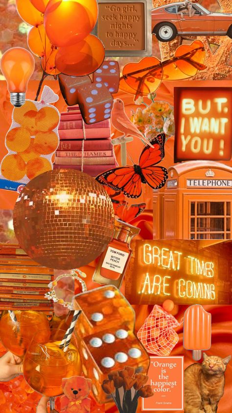 orange aesthetic!! Orange Ipad Wallpaper, Orange Collage Wallpaper, Wallpaper Baddie, Orange Collage, Ipad Wallpaper Aesthetic, Collage Wallpaper, Orange Aesthetic, Baddie Outfits Casual, Happy Colors