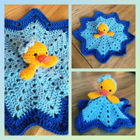 Crochet Amiguri, Crochet Lovies, Duck Lovey, Duck Blanket, Security Blanket Crochet Pattern, Crochet Lovey Free Pattern, Crochet Security Blanket, Hands Embroidery, Crochet Duck