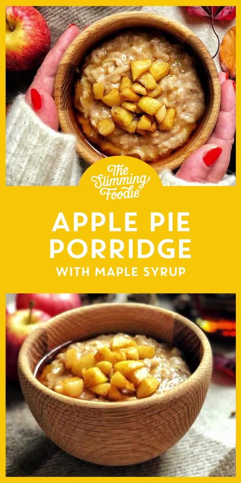 Apple pie porridge with maple syrup Perfect Autumn comfort food Apple Porridge, Fried Apple, Porridge Recipes, Fall Comfort Food, Healthy Comfort, Fried Apples, Healthy Apple, Snack Foods, Healthy Comfort Food