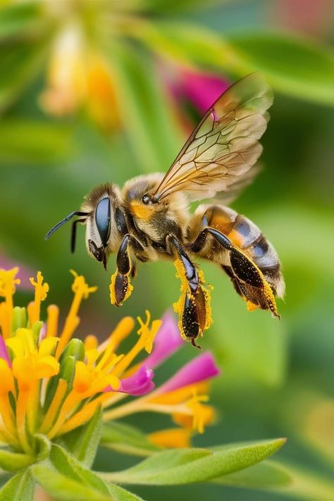 Bee Pictures, Bird People, I Love Bees, Bee Photo, Bee Mine, Beautiful Bugs, Bee On Flower, Bugs And Insects, Watercolor Animals