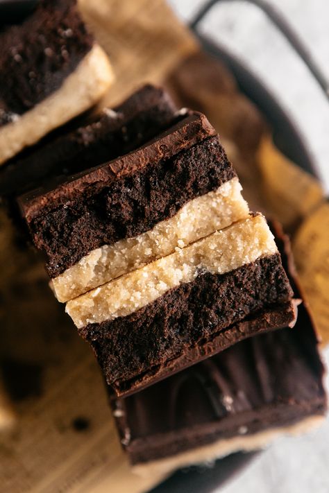 Homemade Raspberry Jam, Brownie Bars, Food Play, Peanut Butter Frosting, Butter Frosting, Home Bakery, Brownie Bar, Raspberry Jam, Decadent Chocolate