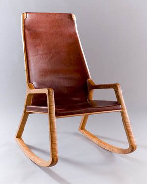 Winston County woodshop's handcrafted rocking chair wins Garden & Gun's 'Made in the South' award - al.com Comfy Rocking Chair, Lookout Mountain, Rocker Chairs, Brown Furniture, Paying Attention, Cowboy Style, Saddle Leather, Take A Seat, Mid Century Furniture