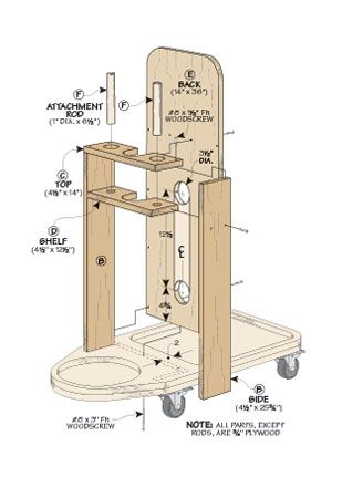 Shop Vac Cart Diy, Cyclone Dust Collector Diy Cart, Dust Collector Cart Diy, Dust Collection Cart, Dust Collector Diy, Woodsmith Plans, Shop Dust Collection, Workbench Plans Diy, Dust Collection System