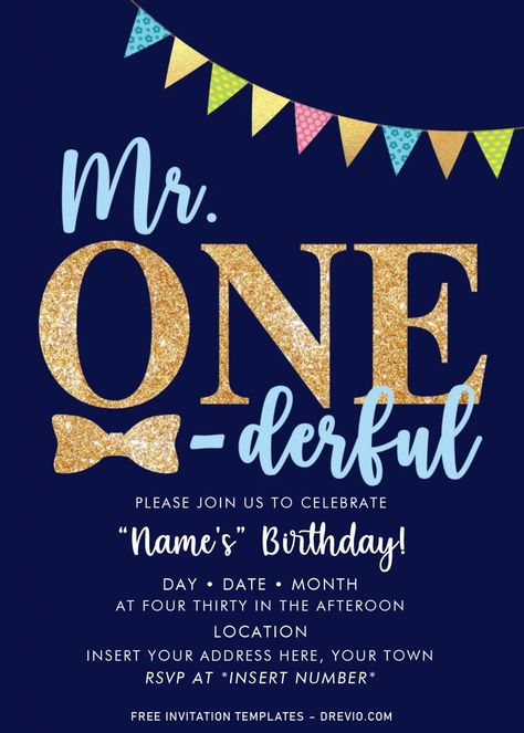 Free Mr. Onederful Birthday Party Invitation Templates For Word | Download Hundreds FREE PRINTABLE Birthday Invitation Templates Mr Onederful Invitation Template, One Year Birthday Invitation Card, Baby Boy Birthday Invitation Card, Onederful Birthday Party, Onederful Birthday Invitation, Mr Onederful Birthday Invitations, 1st Birthday Invitations Boy, Mr Onederful Birthday, Onederful Birthday