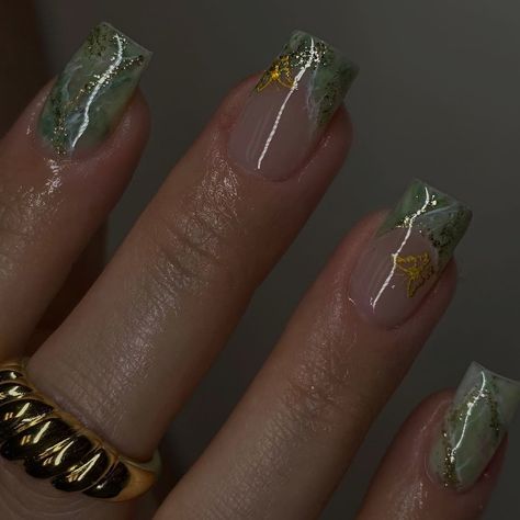 All Posts • Instagram Jade Green Nails Short, Jade Nails Acrylic Short, Short Jade Nails, Nails Apres, Jade Nails, Green Nail Designs, Nails Designs, Green Nails, Nails On Fleek