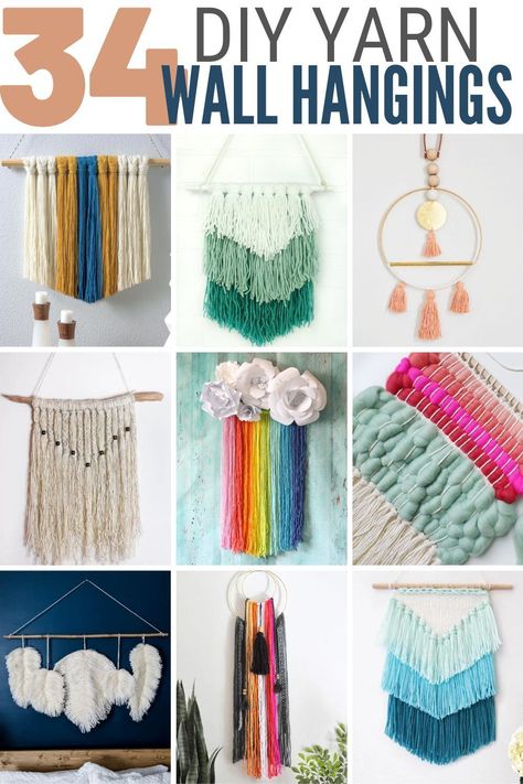 Explore 34 captivating DIY yarn wall-hanging crafts for stunning home decor! With clear instructions, elevate your living spaces and unleash your creativity. Get inspired and start crafting today! No Sew Yarn Crafts, Craft Wall Hanging Ideas, Moon Wall Hanging Diy, Yarn Dream Catcher Diy, Yarn Crafts Easy, Crafts With Yarn, Adult Craft Ideas, Easy Diy Wall Hanging, Diy Wall Hanging Yarn