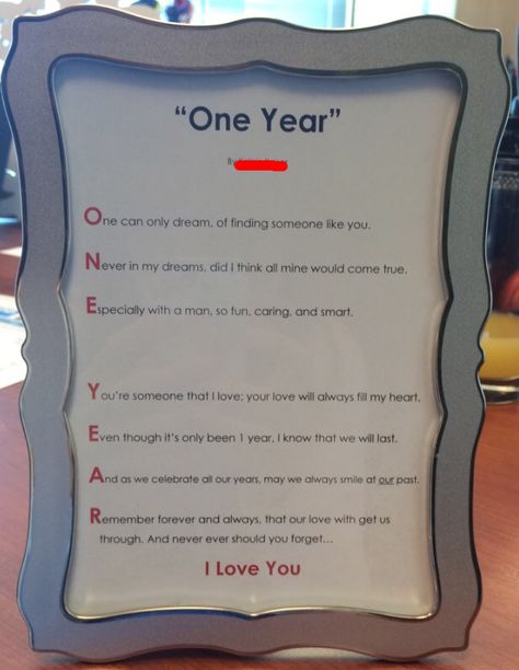 One Year Anniversary Gift Poem :) One Year Posts For Boyfriend, 1 Year Quotes Anniversaries, First Anniversary Ideas For Boyfriend 1 Year Love Notes, Anniversary Notes For Him, One Year Anniversary Letter To Boyfriend, 1 Year Anniversary Letter To Boyfriend, 1st Anniversary Message For Boyfriend, 1 Year Anniversary Captions, One Year Anniversary Captions