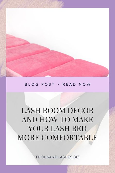 LASH ROOM DECOR AND HOW TO MAKE YOUR LASH BED MORE COMFORTABLE How do you set up a lash room? Small lash room Ideas? What type of beds do lash techs use? How do you make a comfy lash bed? Does adding a mattress topper help? In this blog, I will give you lash room setup ideas, tips, and making your lash bed more comfortable. Small Lash Room Ideas, Small Lash Room, Lash Room Ideas, Lash Bed, Small Lashes, Lash Room Decor, Nail Salon Interior, Lash Room, Setup Ideas