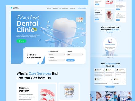 Clinic Website Design, Dental Clinic Website Design, Dentist Website Design, Dental Advertising, Medical Website Design, Dental Aesthetics, Dental Website, Ui Website, Family Dentist