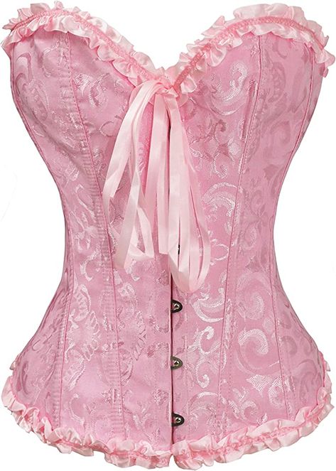 Bslingerie Womens Waist Cincher Bustier Boned Corset at Amazon Women’s Clothing store Dolls Kill Shoes, Pink Corset, Boned Corsets, Halloween Costume Outfits, Cosplay Diy, Waist Cincher, Hook And Eye, Bustiers, Stage Outfits