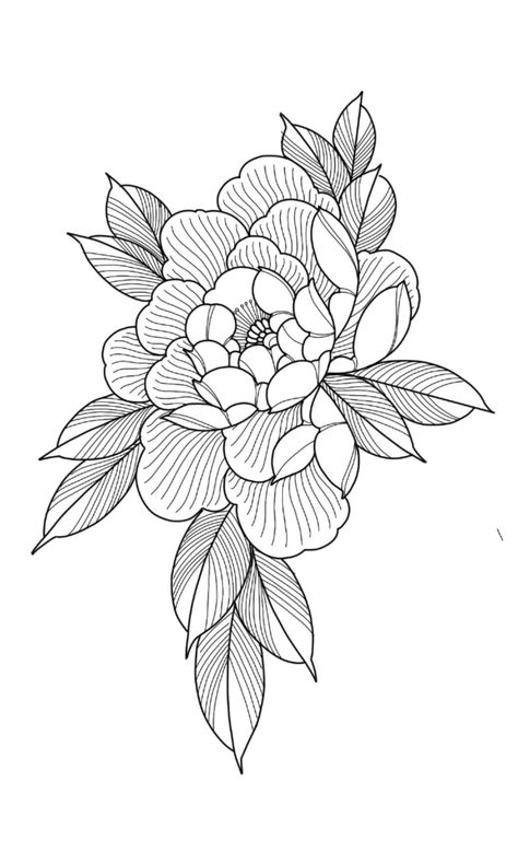 #tattoo #tattoos #inked #tattooart #tattooed #tattooideas #tattoodesign #tattooinspiration #tattoosleeve #tattooflash #inkedgirls #tattooedwomen  #InkLaughs  #TattooFails Black And White Flower Tattoo Designs, Peony Ornamental Tattoo, Ornamental Flowers Tattoo, Ornamental Flower Design, Floral Ornamental Tattoo Design, Ornamental Peony Tattoo, Flower Tattoo Black Women, Ornamental Flower Tattoo Design, Peony Outline Tattoo