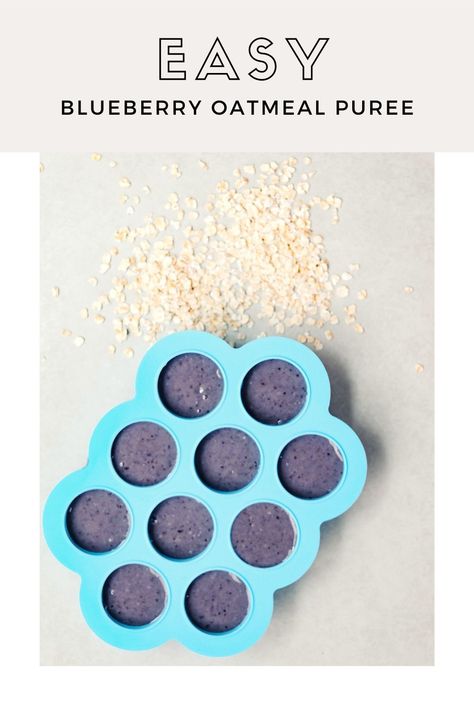 Oatmeal Puree Recipes, Blueberry Puree Baby Food, Blueberry Baby Food Puree, Blueberry Puree Recipe, Oscar Recipes, Baby Food Essentials, Blueberry Baby Food, Blueberry Puree, Simple Oatmeal