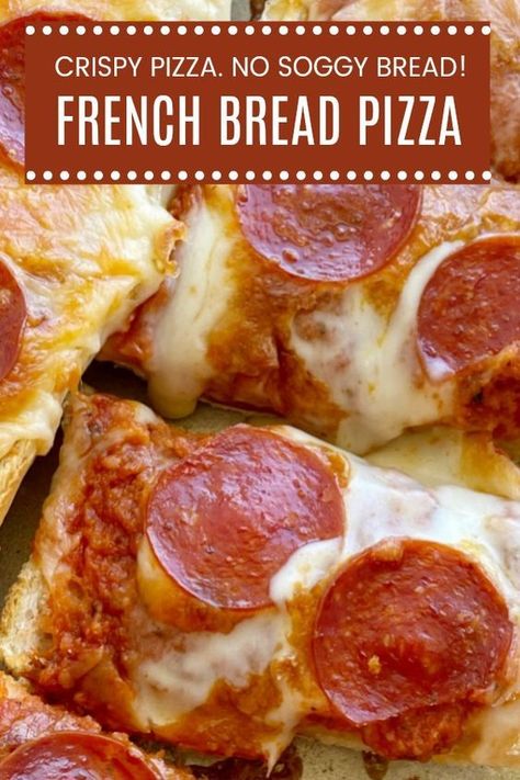 French Bread Pepperoni Pizza, Pizza Variations, Pepperoni Pizza Bread, Pizza Bread Recipe, Brunch Bake, Homemade French Bread, Crispy Pizza, Pizza Roll, Hoosier Cabinets