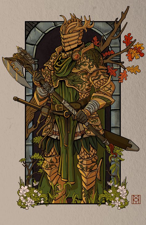 Emerald Enclave Dnd, Tree Knight Art, Tank Rpg, The Green Knight, Half Elf, Green Knight, Arte Van Gogh, Knight Art, Dungeons And Dragons Characters