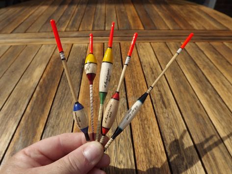 Handmade Fishing Floats by Mark Burningham. Fishing Bobbers, Fish List, Homemade Fishing Lures, Fishing Bobber, Lure Making, Fishing Floats, Fishing Videos, Types Of Fish, Fishing Girls