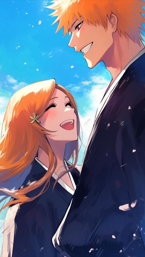 Orihime And Aizen, Ichigo Kurosaki And Orihime, Orihime Inoue Wallpapers, Ichihime Manga, Orihime Wallpaper, Orihime X Ichigo, Orihime And Ichigo, Ichigo Fanart, Demon Slayer Yoriichi Wallpaper