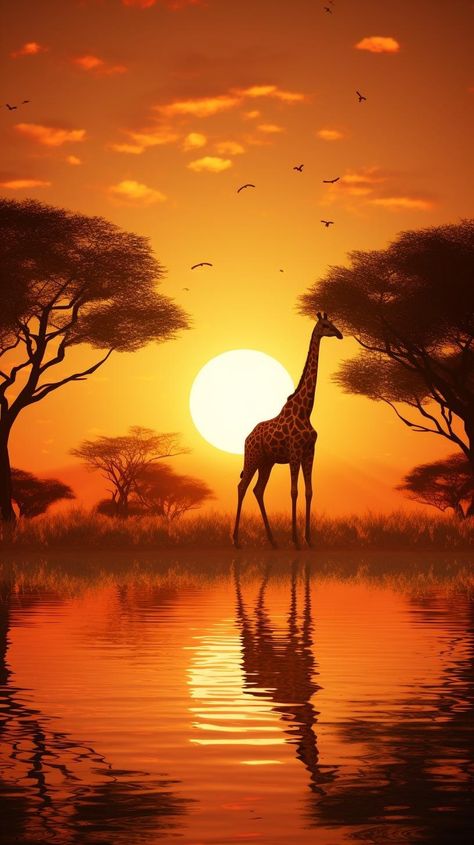 Gallery Wall Artwork, Africa Sunset, Animal Photography Wildlife, Giraffe Pictures, Forest Silhouette, African Sunset, Cute Dogs Images, Forest Sunset, Animal Safari