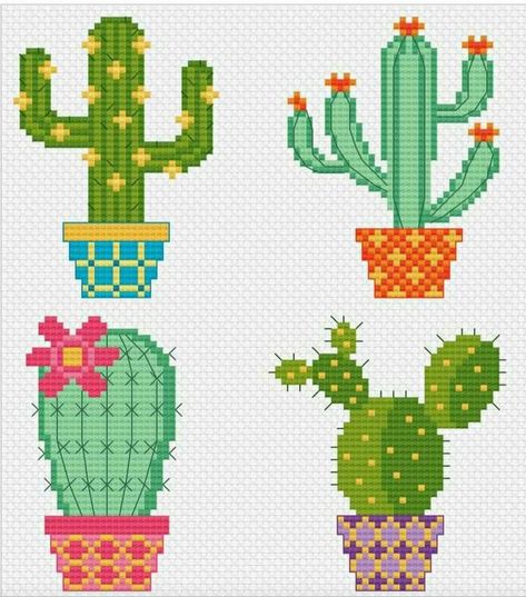 Succulent Pattern, Cactus Cross Stitch, Stitch Diy, Nature Cross Stitch, Hardanger Embroidery, Pola Kristik, Floral Cross, Pola Sulam, Floral Cross Stitch